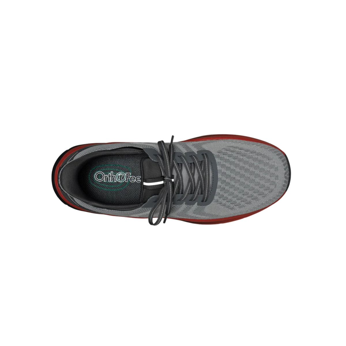 Orthofeet Men’s Tilos Hands-Free Slip-On Sneakers – Gray/Red