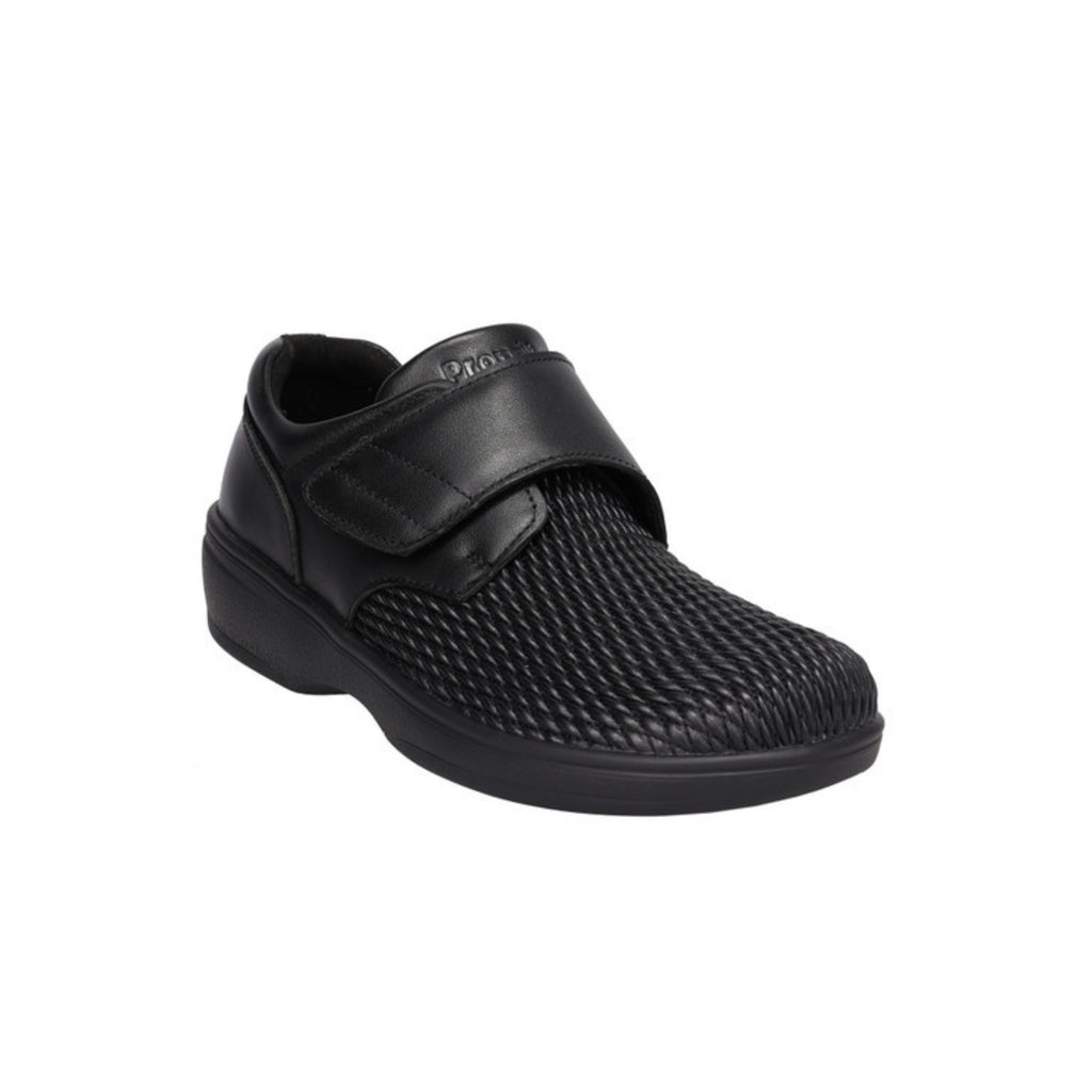 Propét Women's Olivia Stretchable Leather Slip-On Shoe – Black