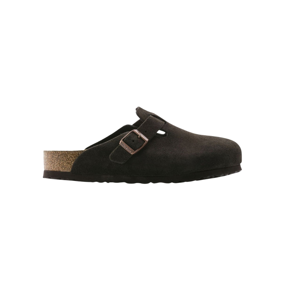 Birkenstock Boston Soft Footbed Suede Leather Clog Sandals - Mocha