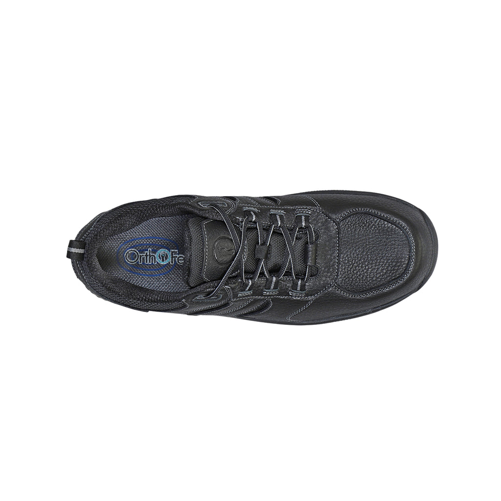 Orthofeet Men’s Pacific Palisades Waterproof Leather Sneakers – Black