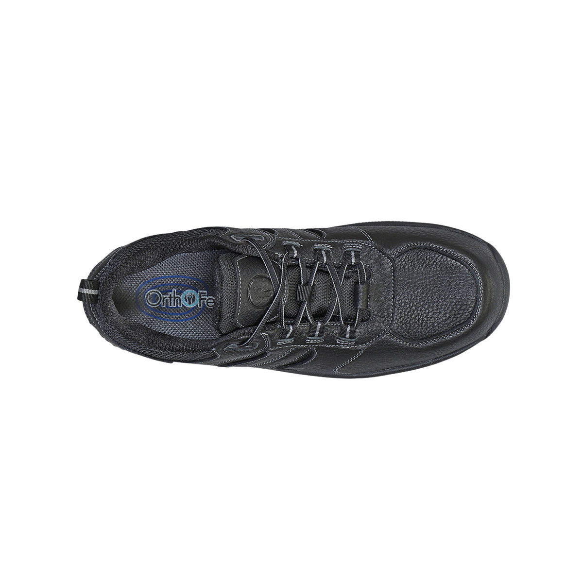 Orthofeet Men’s Pacific Palisades Waterproof Leather Sneakers – Black