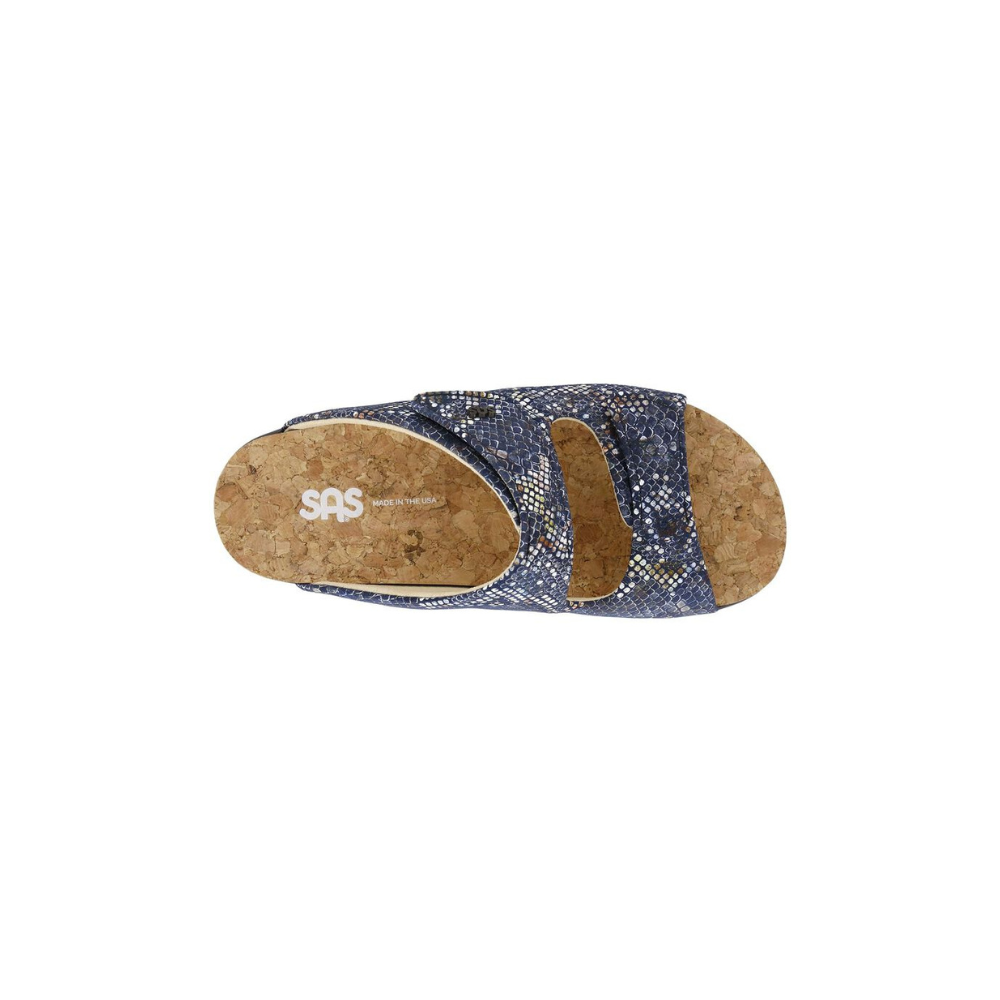 SAS Women's Cozy - Comfort Adjustable Sandal - Multisnake Navy