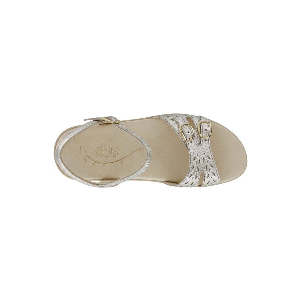 SAS Women's Duo - Quarter Strap Comfort Sandal - Gold Linen