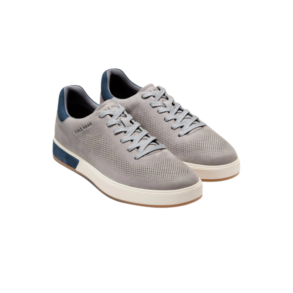 Cole Haan Men's GrandPrø Angleace Leather Sneakers - Sea Stone/Big Dipper/Ivory