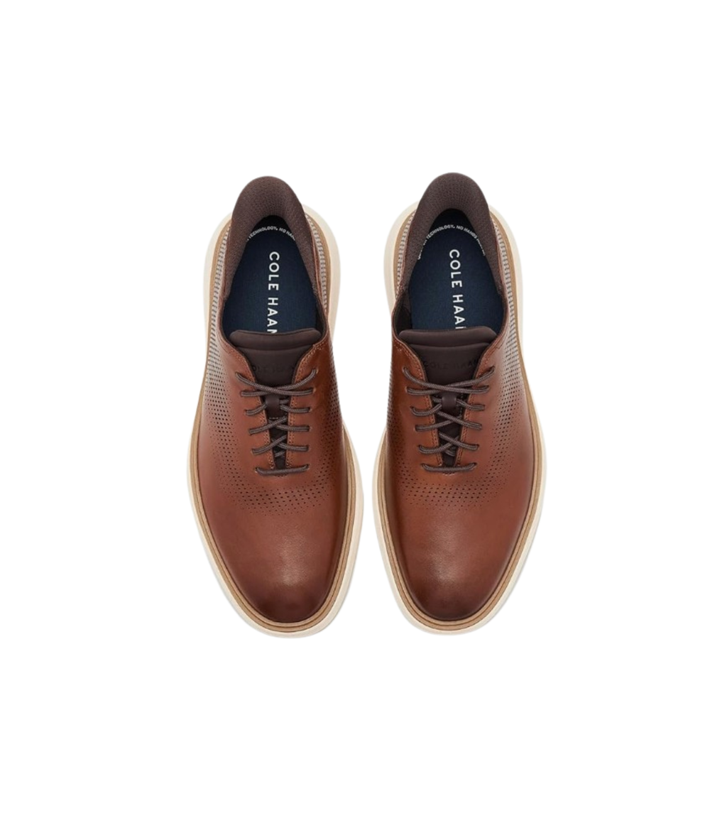 Cole Haan Men's Grand Phaze Laser Quick-On Leather Oxford - British Tan/Dark Natural