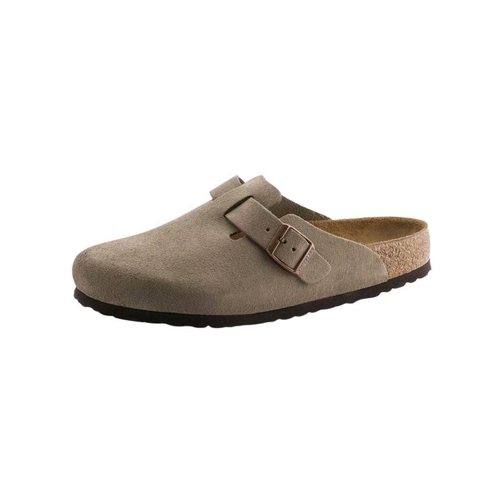 Birkenstock Boston Soft footbed Suede Leather Unisex Clog Sandal - Taupe