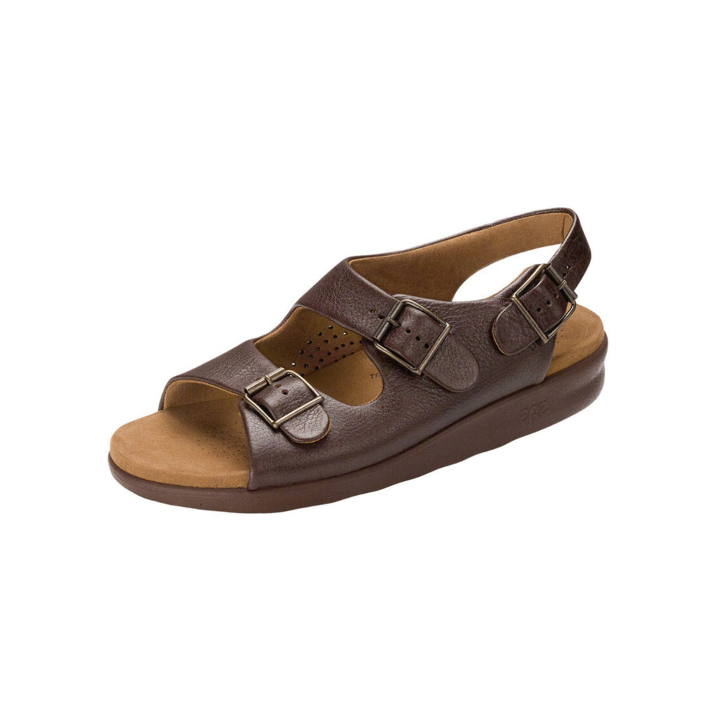 SAS Men's Bravo Triple-Strap Comfort Leather Sandal – Brown