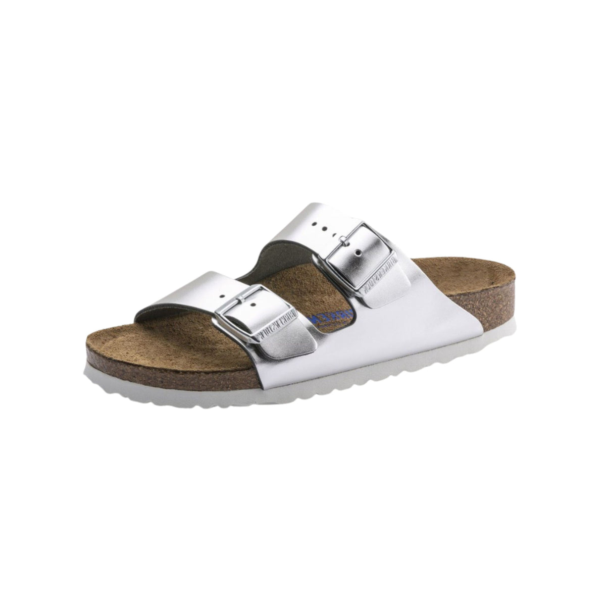 Birkenstock Unisex Arizona Soft Footbed - Metallic Silver