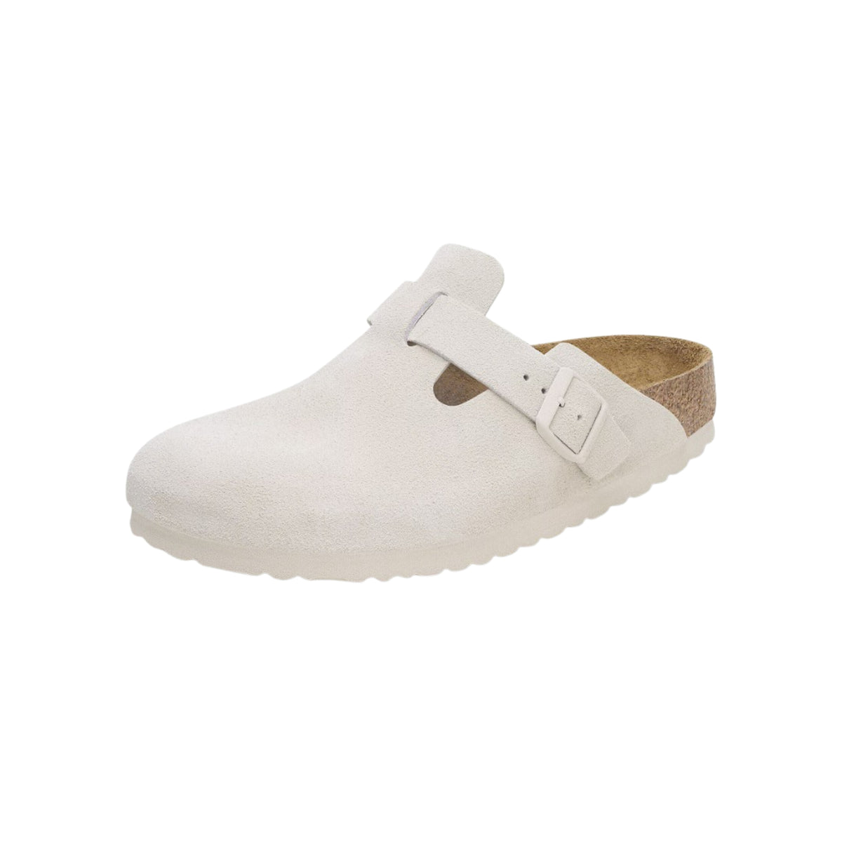 Birkenstock Boston Soft Footbed Suede Clog – Unisex, Antique White Color