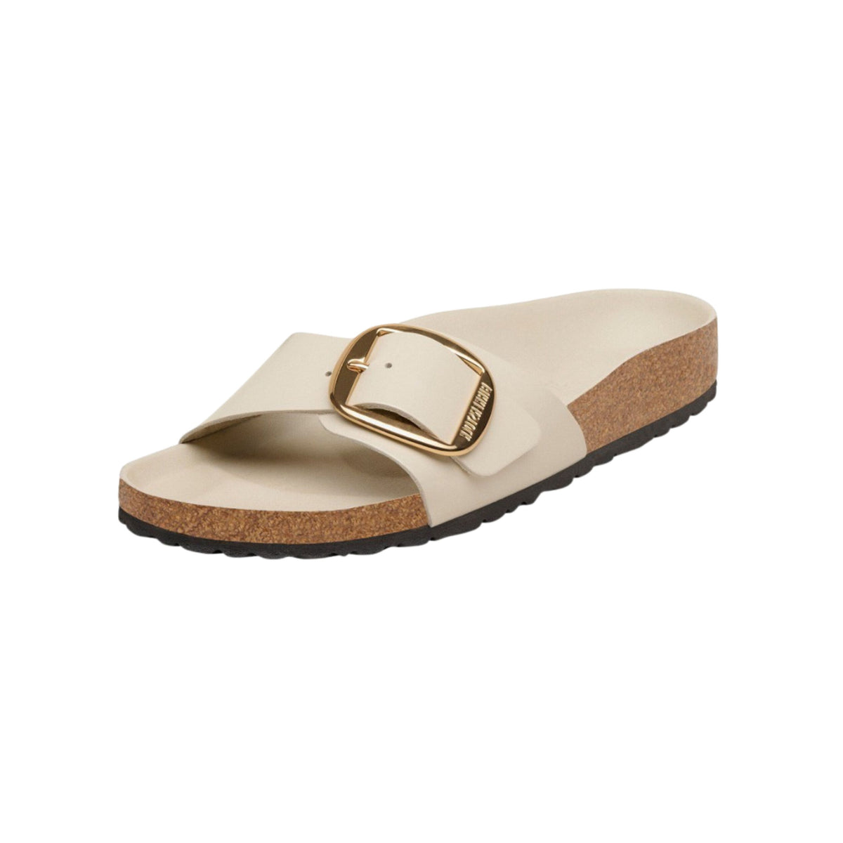 Birkenstock Madrid Big Buckle | Oyster Hex Patent Natural Leather (Narrow Fit)