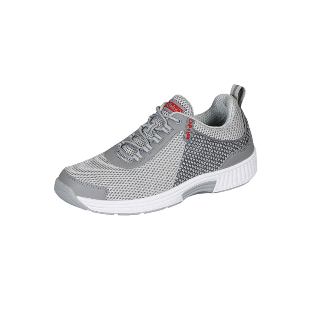 Orthofeet Men’s Edgewater Stretch Knit Orthopedic Walking Shoes – Gray