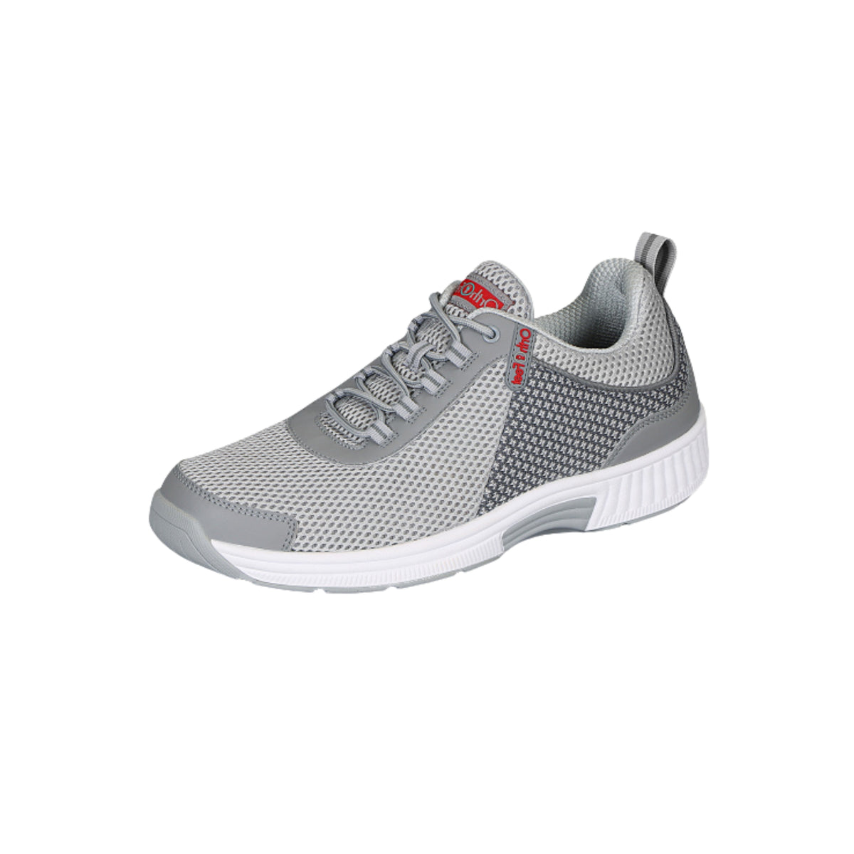 Orthofeet Men’s Edgewater Stretch Knit Orthopedic Walking Shoes – Gray