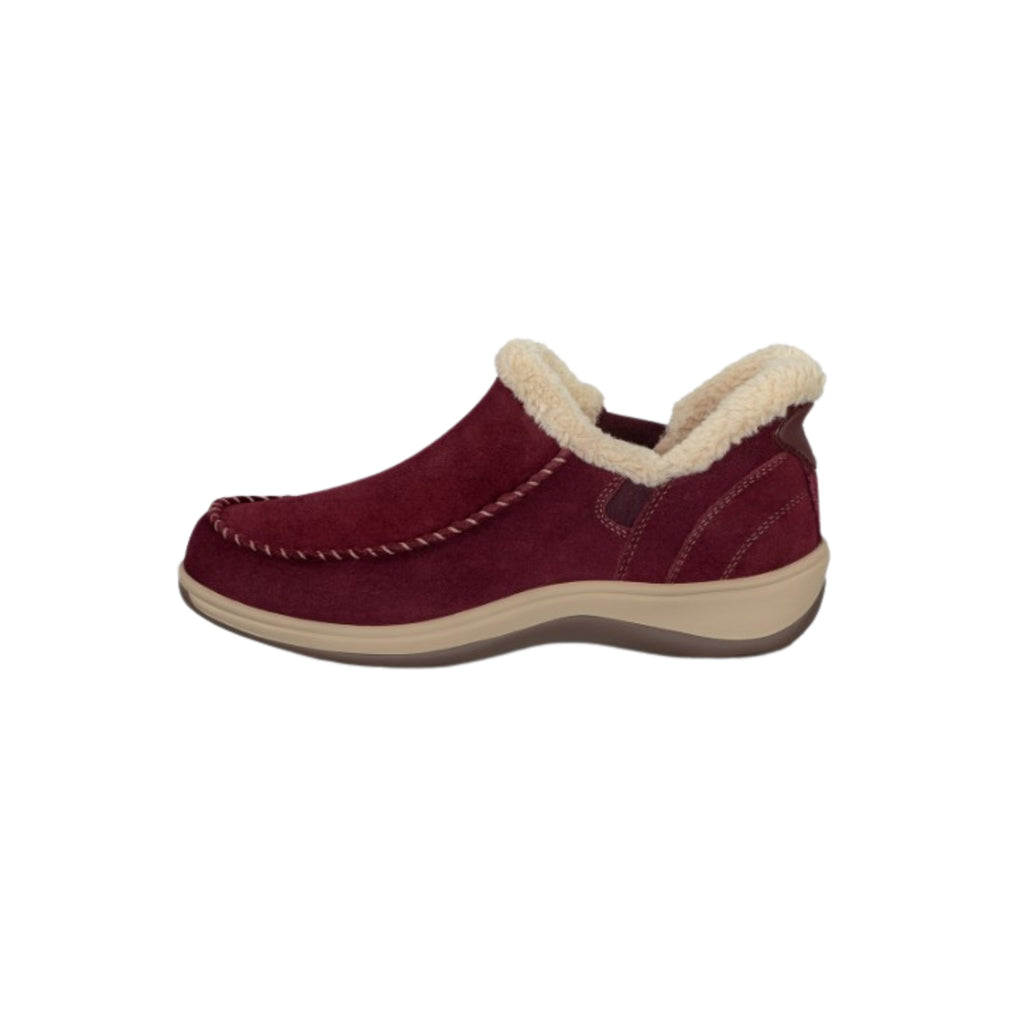 Orthofeet Women's Lorin Hands-Free Suede Orthopedic Slippers-Bordeaux