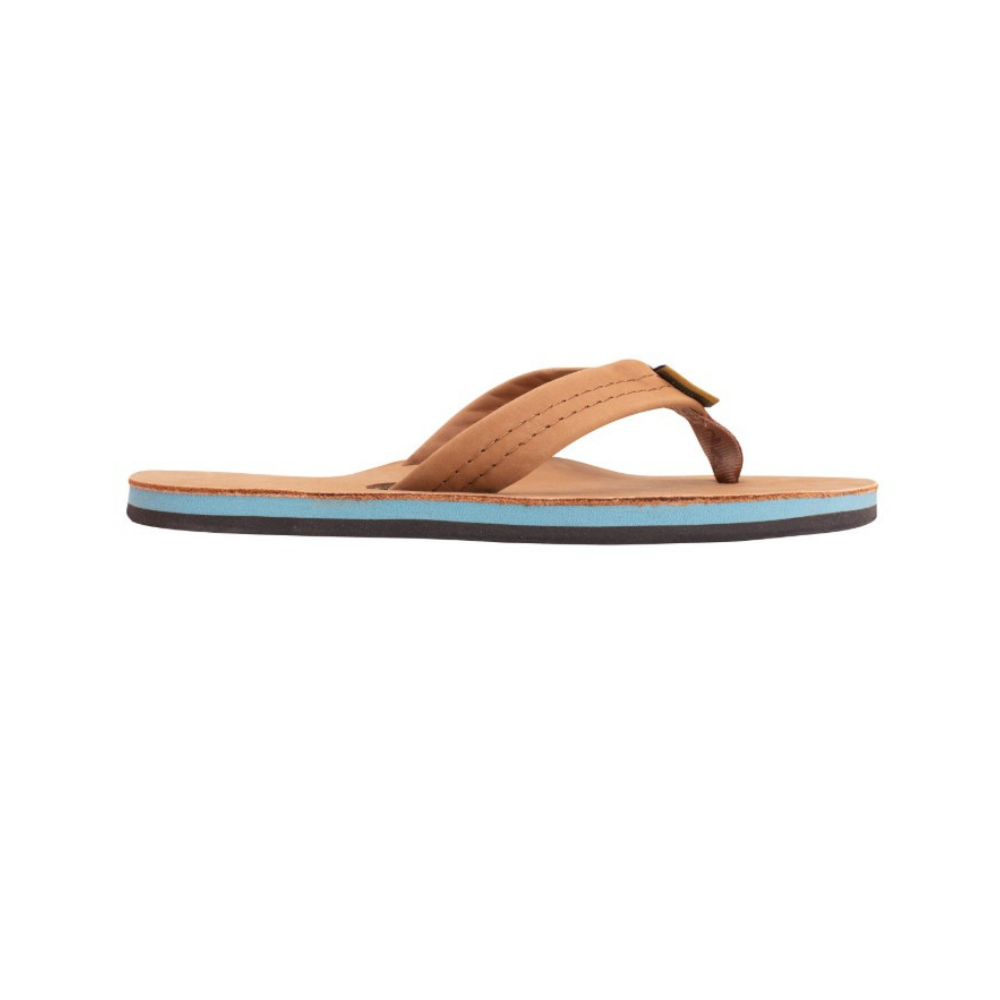 Rainbow Men's Single Layer Premier Leather Sandal - Tan & Blue