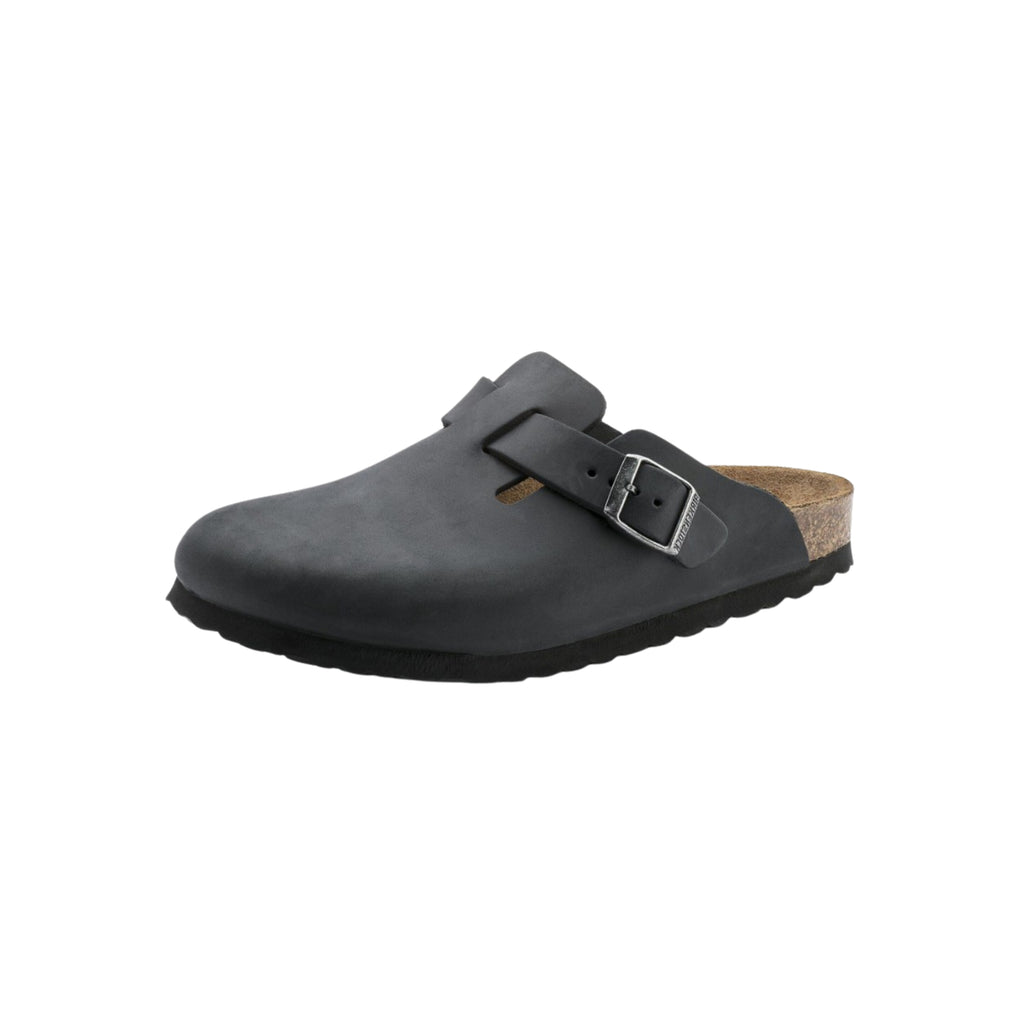 Birkenstock Unisex Boston BS Oiled Leather Clog Sandal - Black