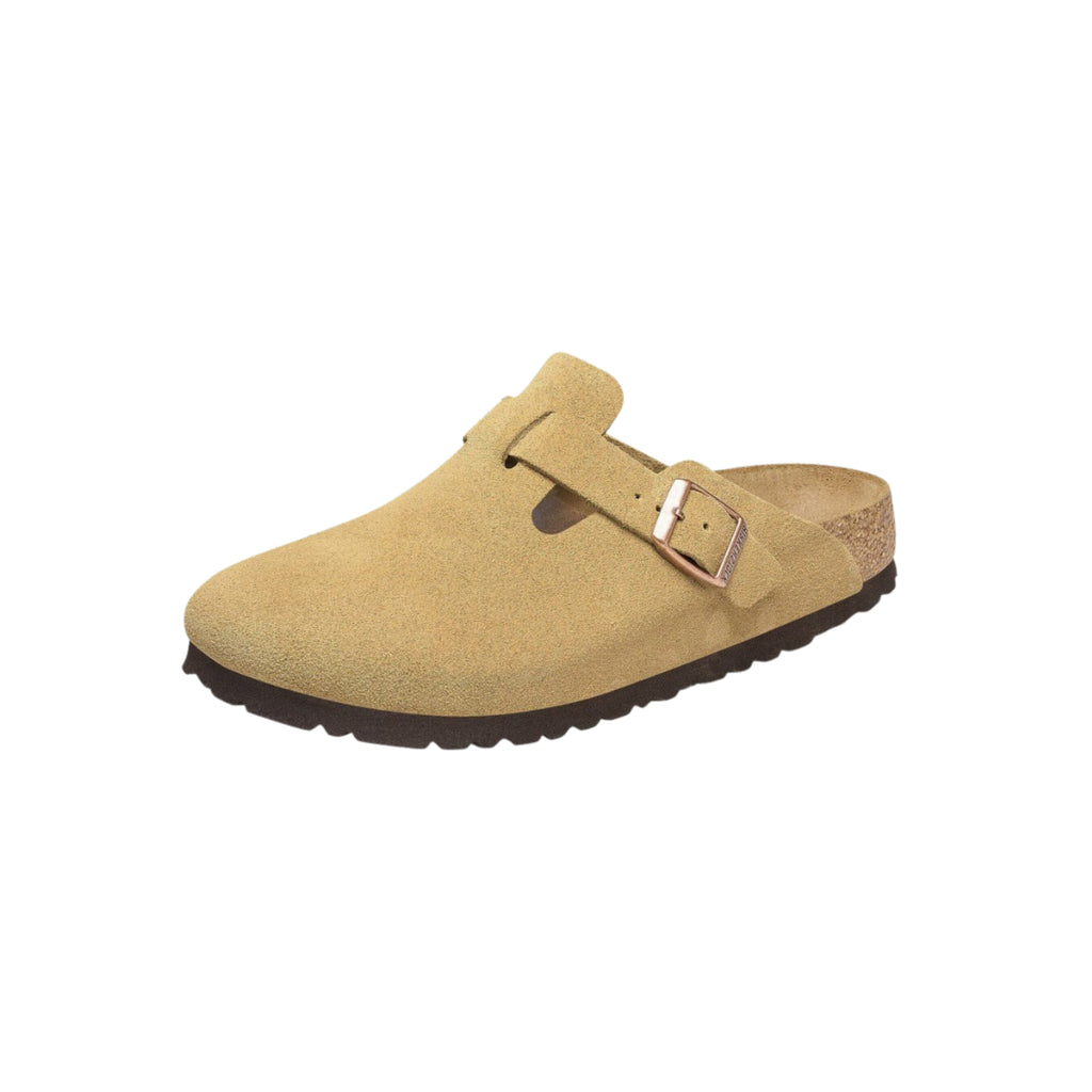 Birkenstock Boston BS Suede Unisex Sandals - Latte Cream