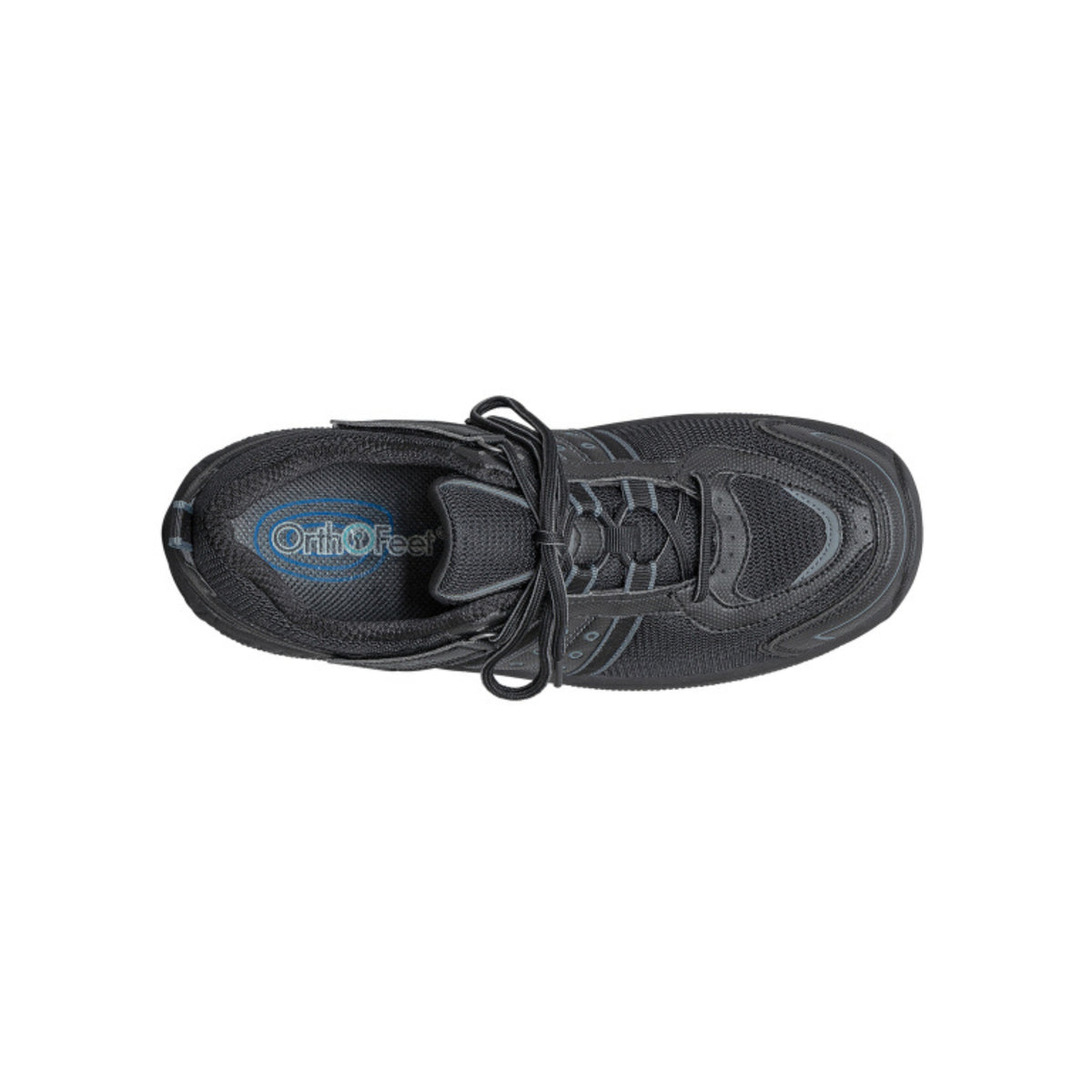 Orthofeet  Men's Monterey Bay Tie-Less Walking Shoes – Black