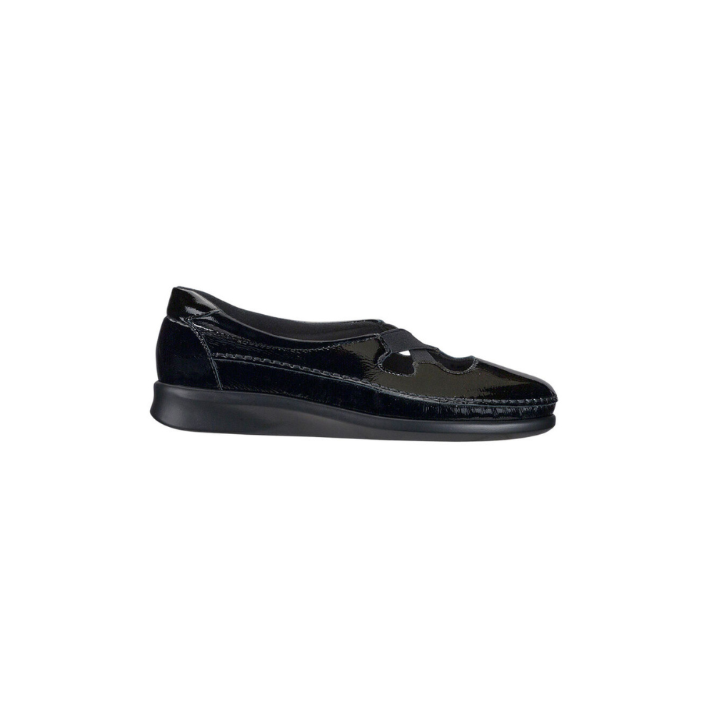 SAS Women's Crissy - Comfort Adjustable Sandal - Black Patent