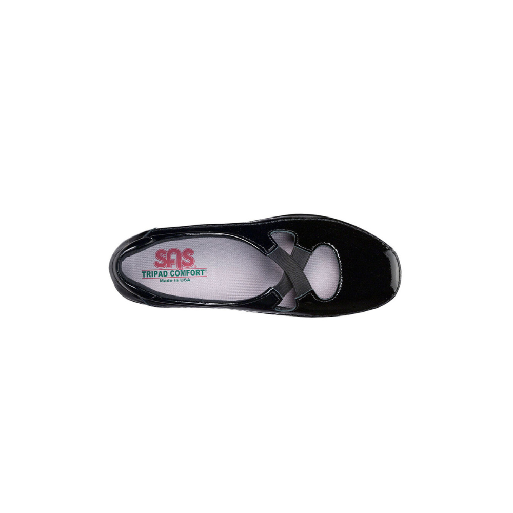 SAS Women's Crissy - Comfort Adjustable Sandal - Black Patent