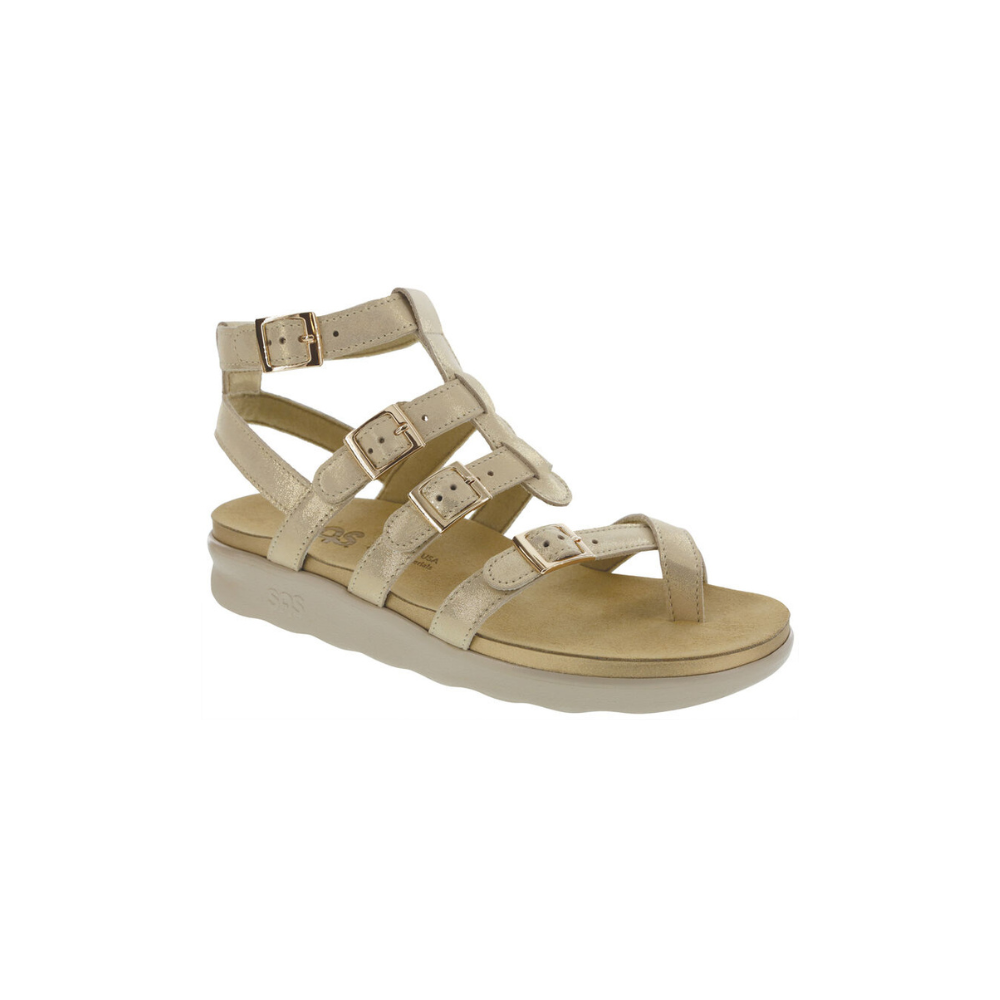 SAS Women's Aria Gladiator Leather Sandal - Soft Gold