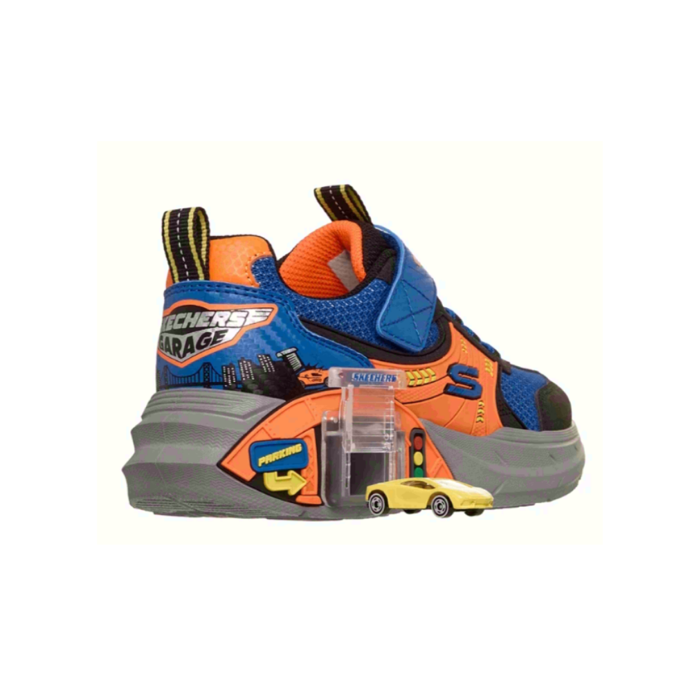 Skechers Boys' Garage Interactive Sneakers - Black / Blue / Orange