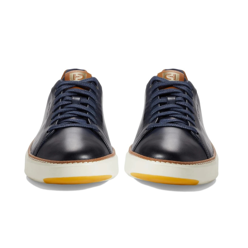 Cole Haan Men's Grandpro TopSpin Sneaker Navy Blazer Leather/British Tan/Ivory
