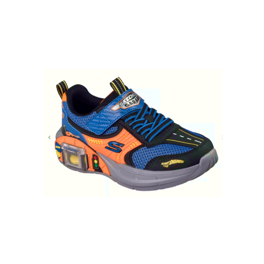 Skechers Boys' Garage Interactive Sneakers - Black / Blue / Orange