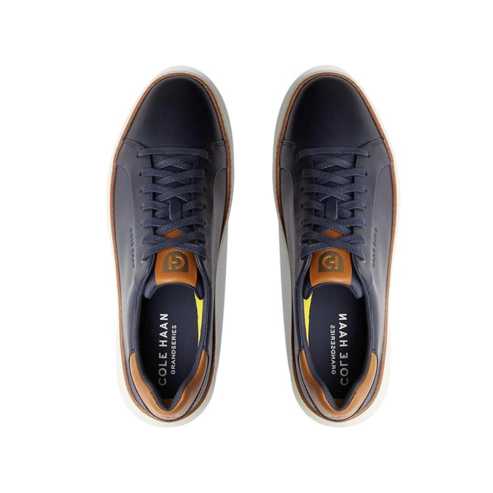 Cole Haan Men's Grandpro TopSpin Sneaker Navy Blazer Leather/British Tan/Ivory