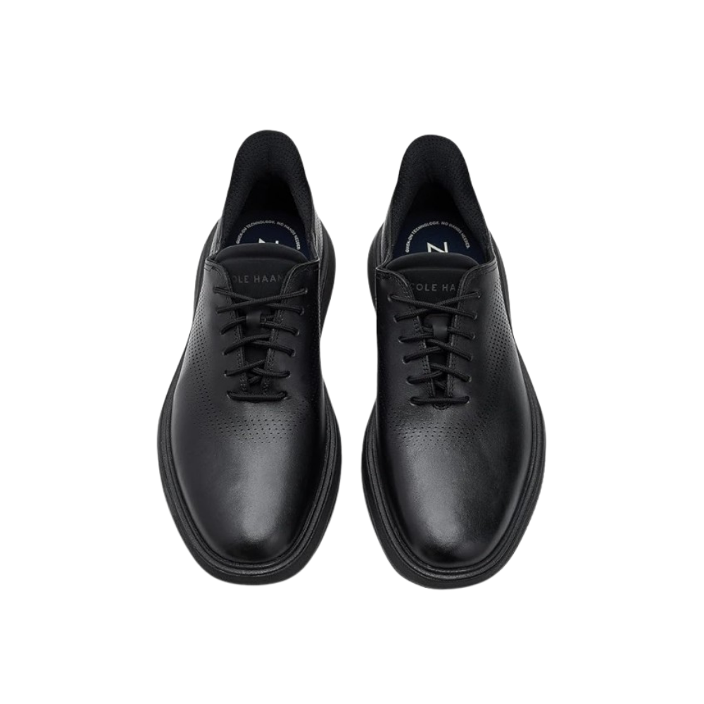 Cole Haan Men's Grand Phaze Laser Quick-On Leather Oxford - Black/Black