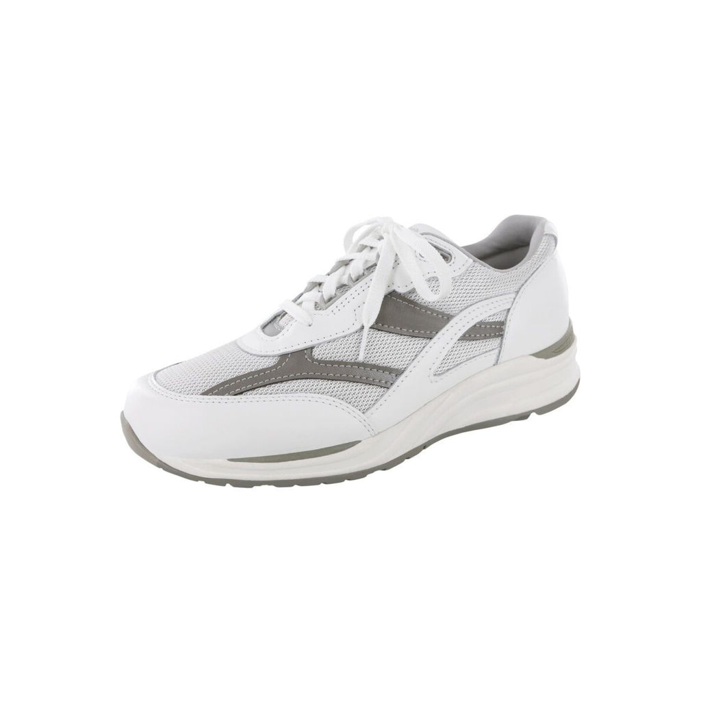SAS Men's Journey Mesh Lightweight Sport Walking Shoe – White / Gray
