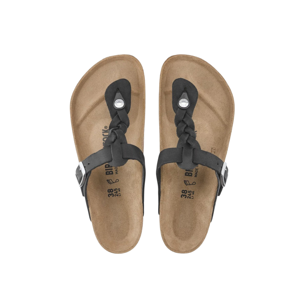 Birkenstock Gizeh Braided - Black Leather Sandals
