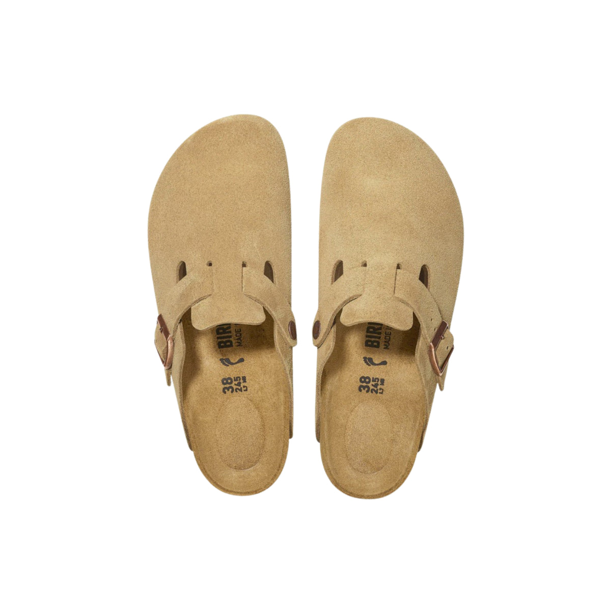 Birkenstock Boston BS Suede Unisex Sandals - Latte Cream