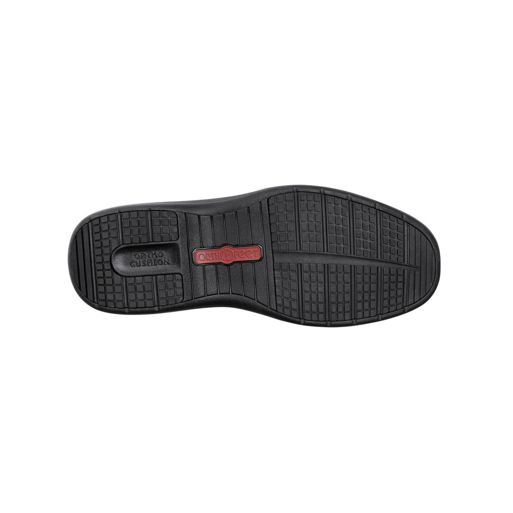 Orthofeet Men's Moreno Leather Orthotic Walking Shoes - Black