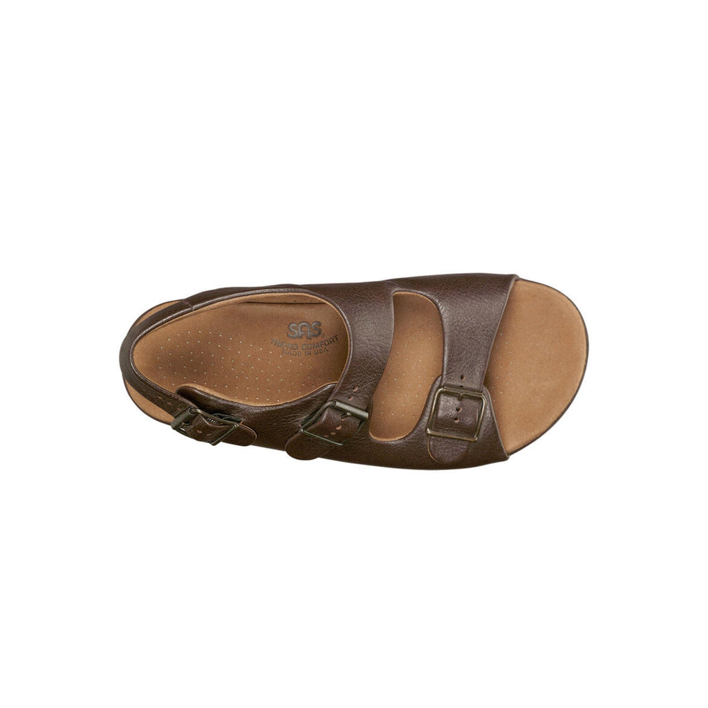 SAS Men's Bravo Triple-Strap Comfort Leather Sandal – Brown