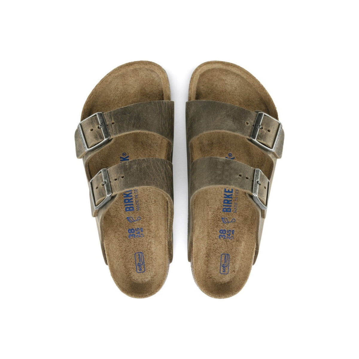 Birkenstock Arizona Soft Footbed Oiled Leather Faded Khaki Sandal