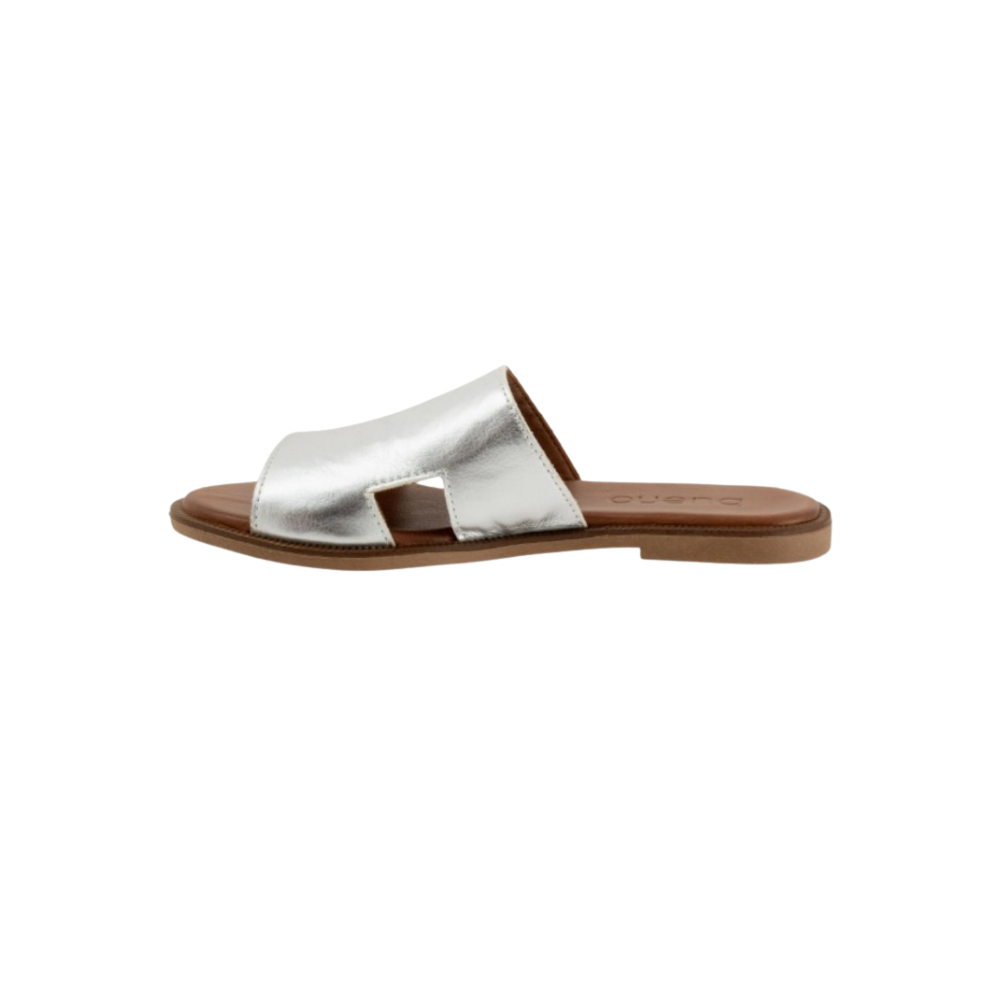 Bueno Women's Hendrix Leather Slide - Dark Silver