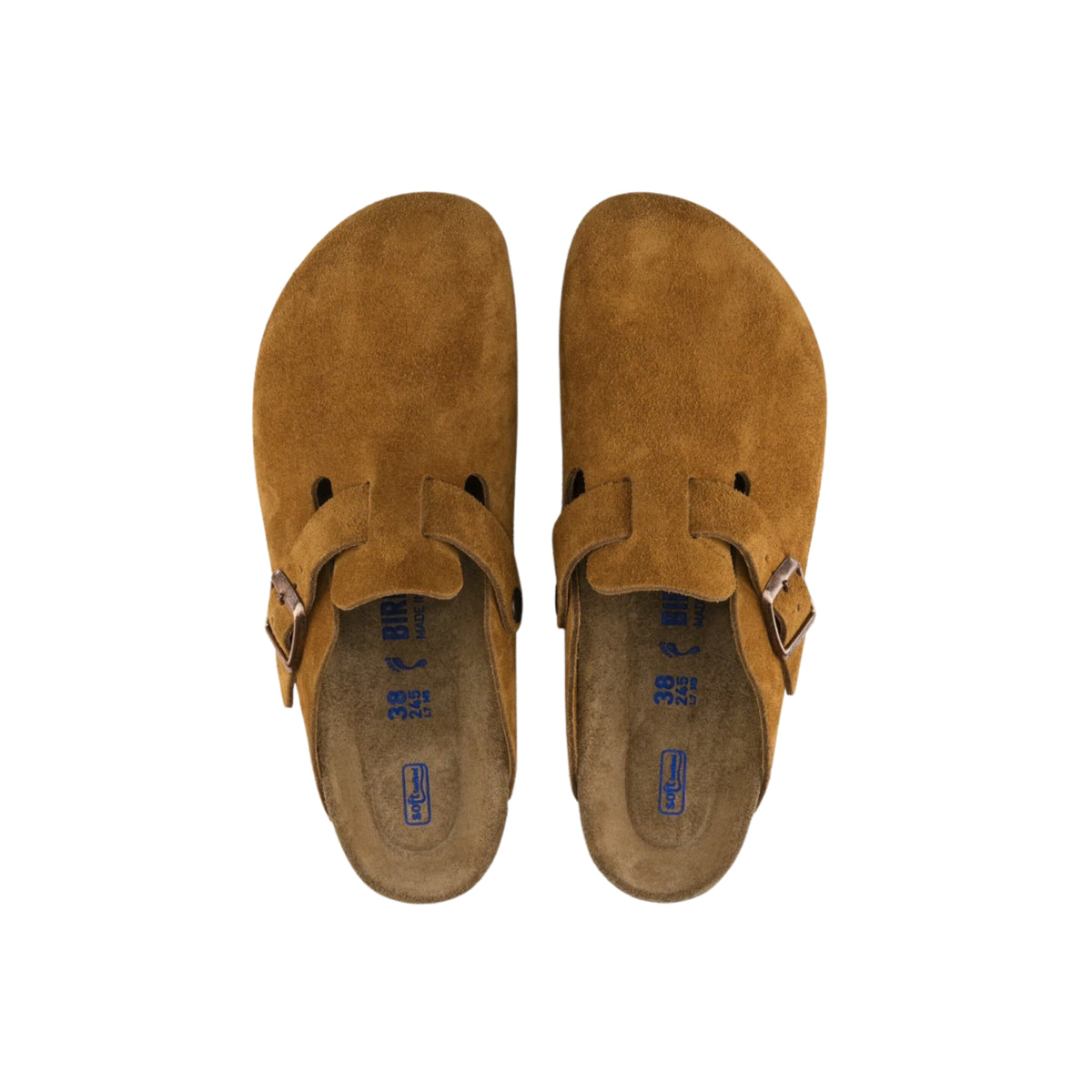 Birkenstock Boston Soft Footbed Unisex Suede Leather Clog Sandals - Mink