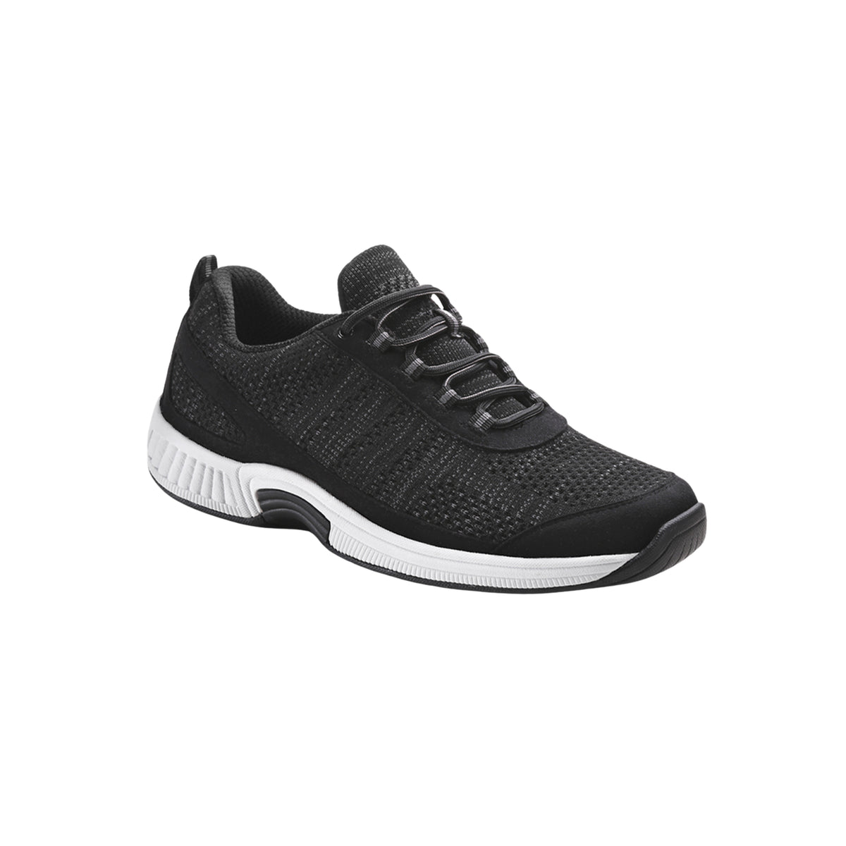 Orthofeet Men’s Lava Stretchable Orthopedic Athletic Shoes – Black