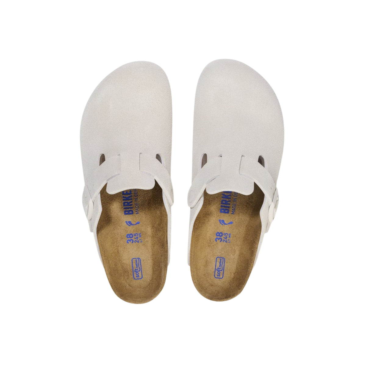 Birkenstock Boston Soft Footbed Suede Clog – Unisex, Antique White Color
