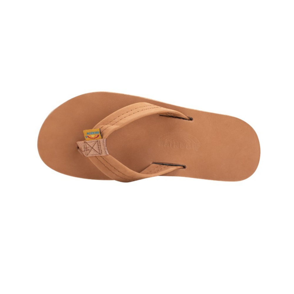 Rainbow Men's Single Layer Premier Leather Sandal - Tan & Blue