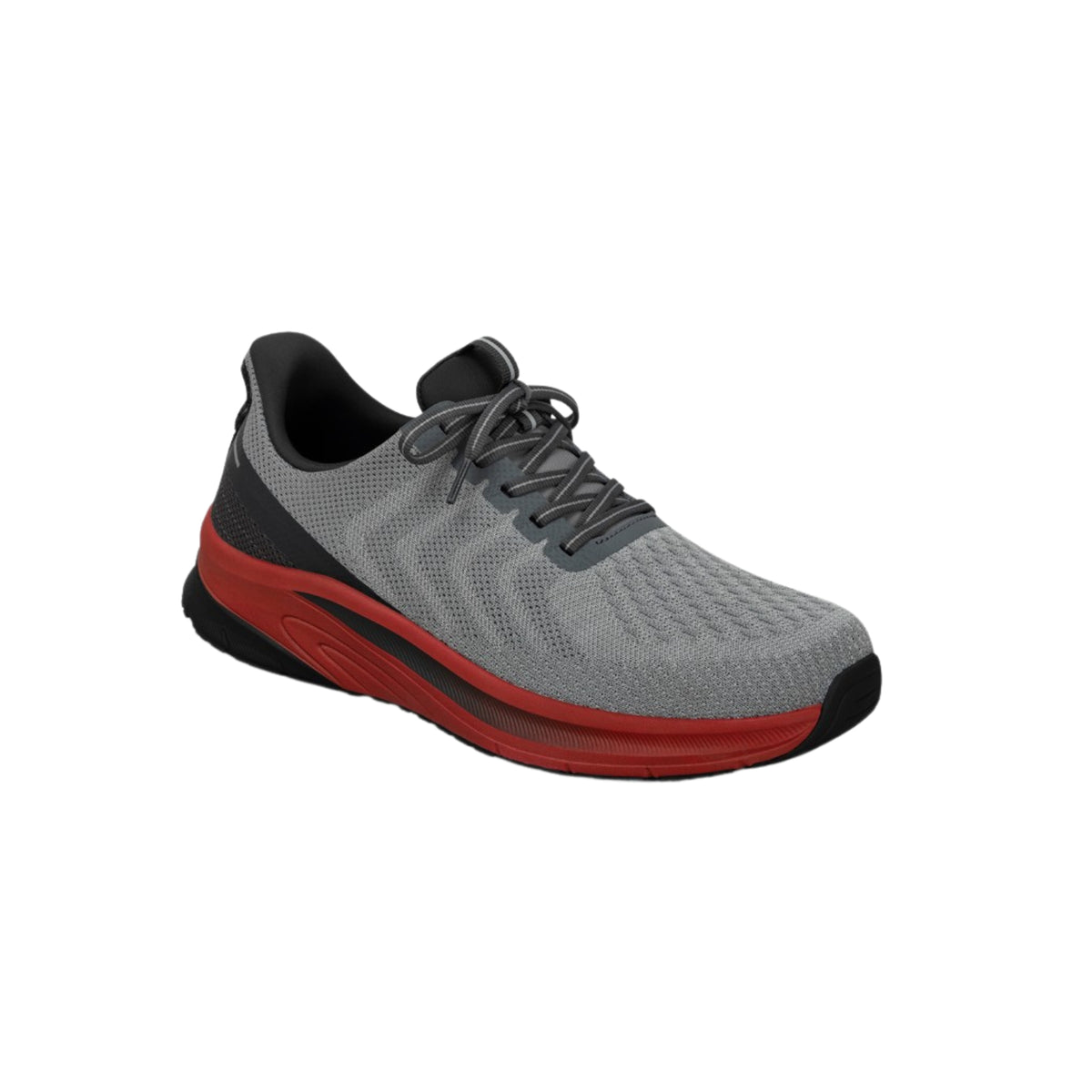 Orthofeet Men’s Tilos Hands-Free Slip-On Sneakers – Gray/Red