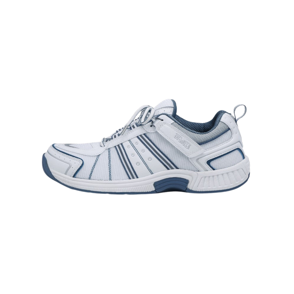 Orthofeet Men's Monterey Bay Tie-Less Athletic Sneakers – White