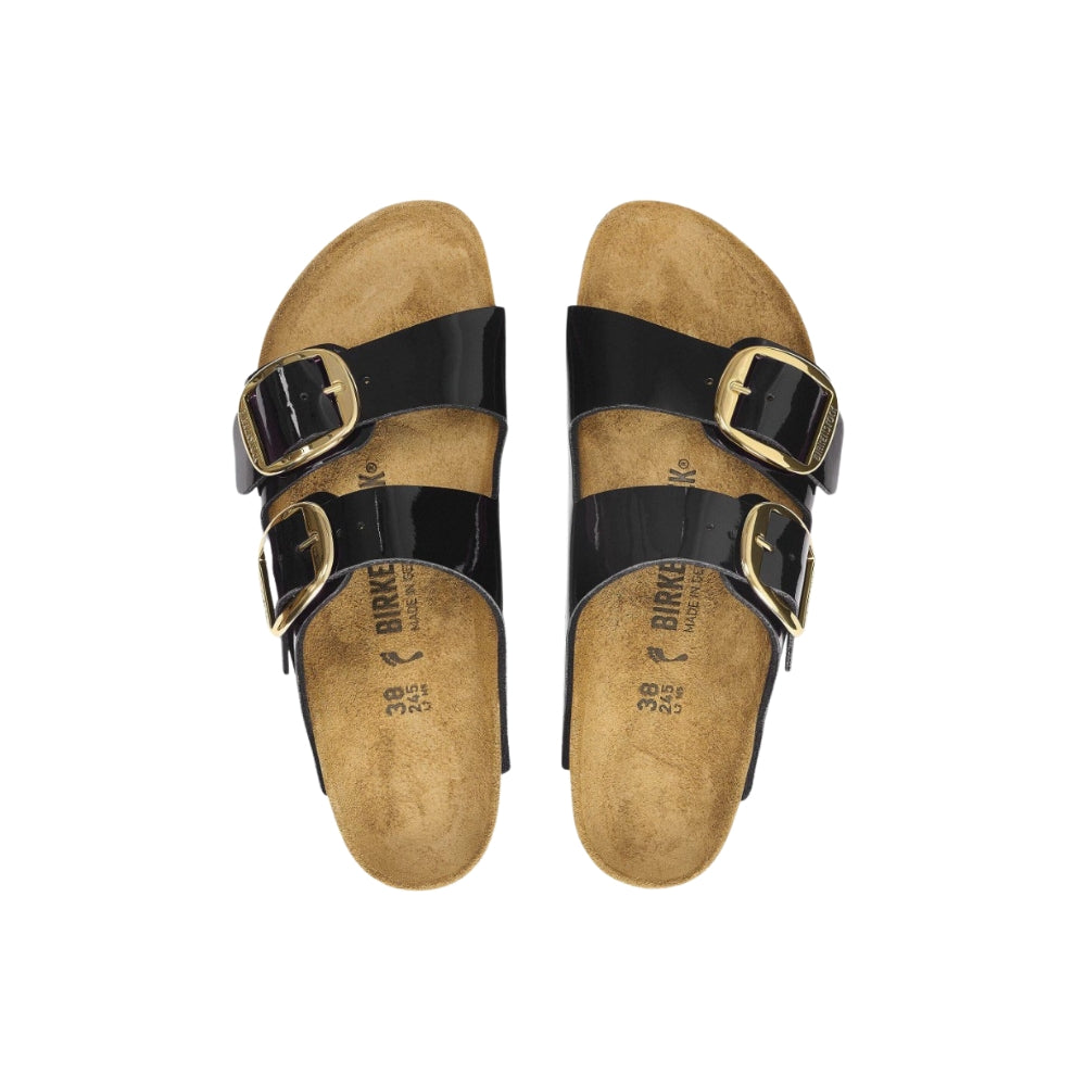 Birkenstock Arizona Big Buckle | Hex Black Patent Natural Leather (Narrow Fit)