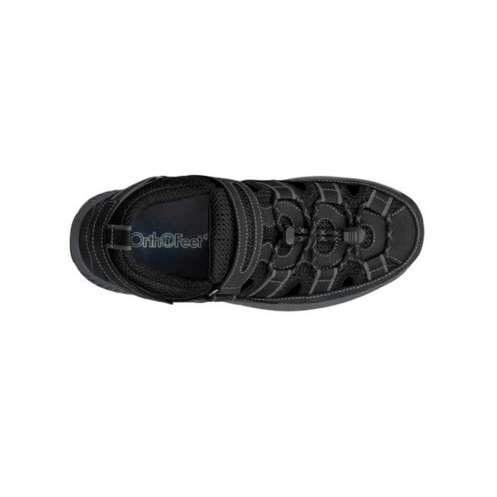 Orthofeet Clearwater Men's Fisherman Sandals - Black
