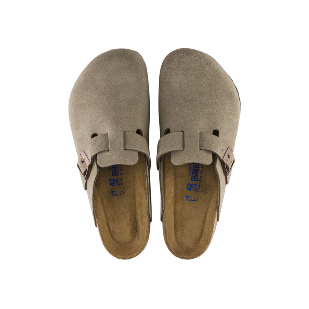 Birkenstock Boston Soft footbed Suede Leather Unisex Clog Sandal - Taupe