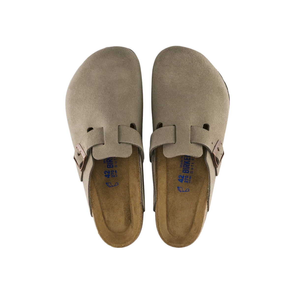 Birkenstock Boston Soft footbed Suede Leather Unisex Clog Sandal - Taupe