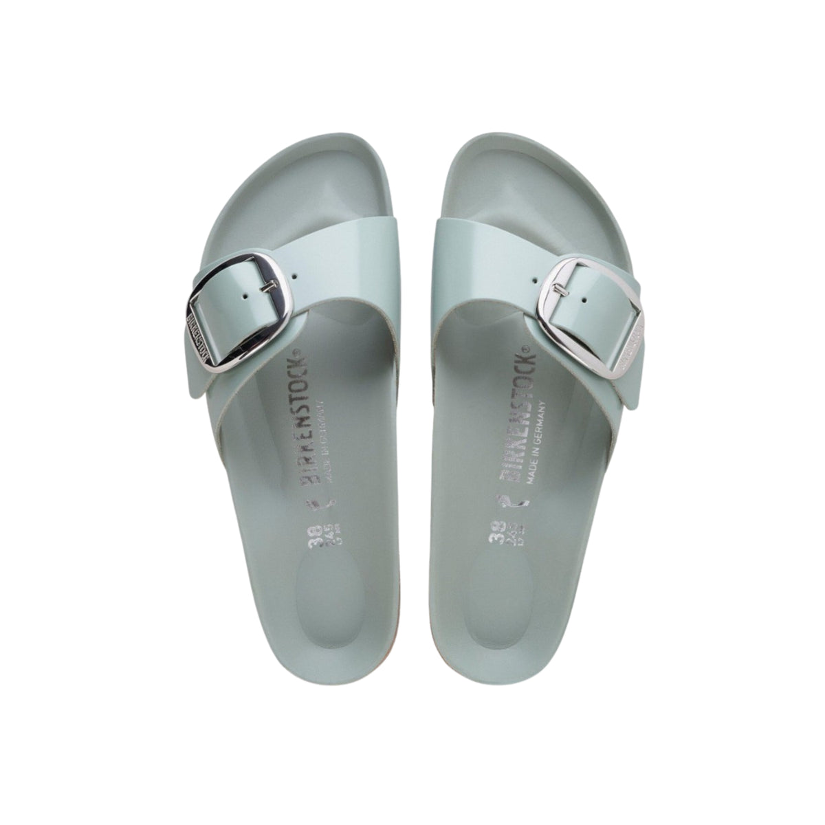 Birkenstock Madrid Big Buckle Patent Leather Sandals – Pure Sage
