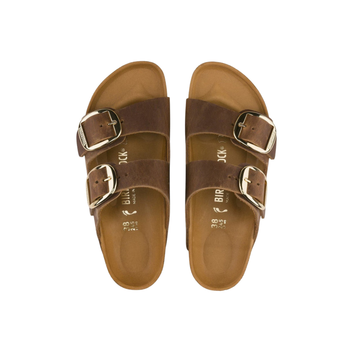 Birkenstock Arizona Big Buckle Sandals - Cognac Oiled Leather - Regular