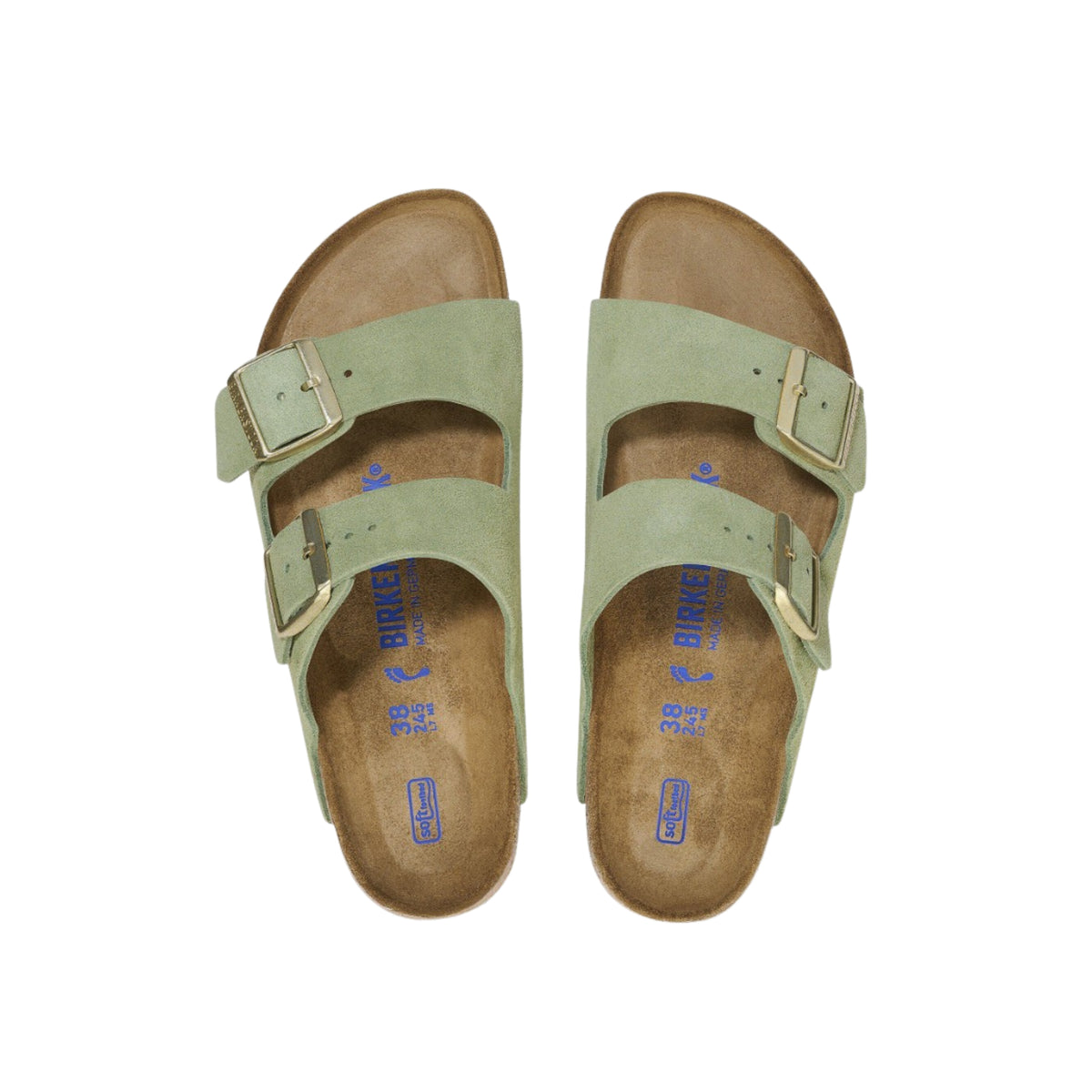 Birkenstock Arizona Soft Footbed Suede Leather Green Tea Unisex Sandal