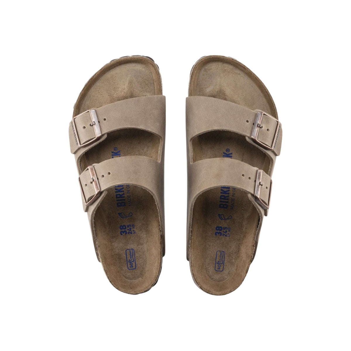 Birkenstock Unisex Arizona Oiled Leather Tabacco Brown Sandal Hard Footbed
